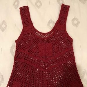 Red Crotchet romper Free People